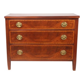 Stylish 3 Drawer Mahogany Banded Inlay Chest in the Sheraton Style For Sale