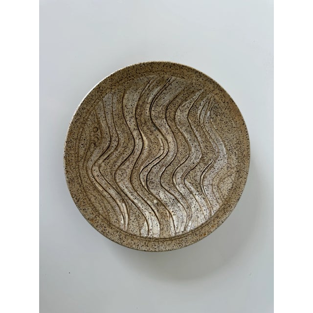 Mid-Century Modern Vintage Boho Organic Studio Pottery Plate by Charles Counts Rising Fawn For Sale - Image 3 of 7