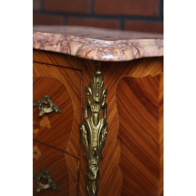 Late 19th Century Antique French Louis XV Marble Top Nightstands For Sale - Image 5 of 8