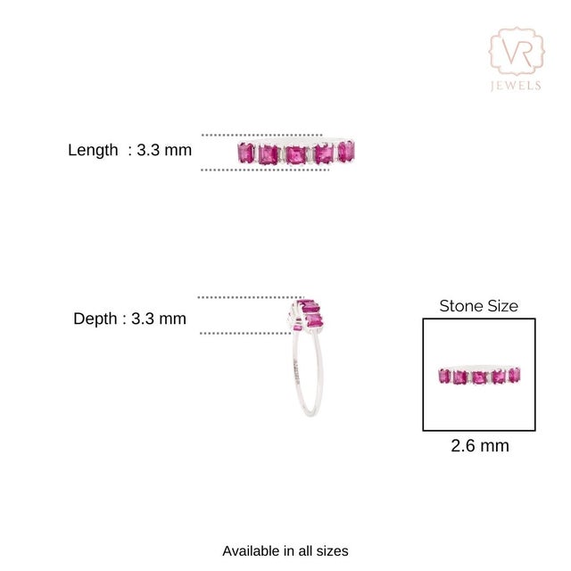 Square Cut Natural Ruby & Diamond Geometric Stacking Ring Size 7 in 14k Gold For Sale - Image 9 of 13