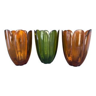 Vintage Handmade Recycled Glass Vases, San Miguel, Spain, 1970s, Set of 3 For Sale
