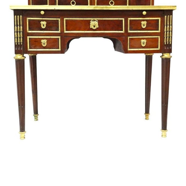 Louis XVI Style Lady’s Desk, Bonheur Du Jour; Mahogany, Ormolu & Marble; C1890 For Sale - Image 9 of 18