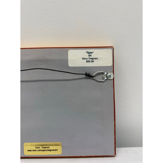 Green 1990s Original Oil Painting by Gary Dagnan, "Lake" For Sale - Image 8 of 9