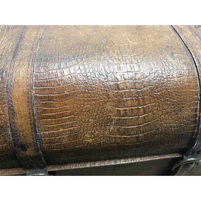20th Century Americana Faux Alligator Skin Leather Trunk Chairish