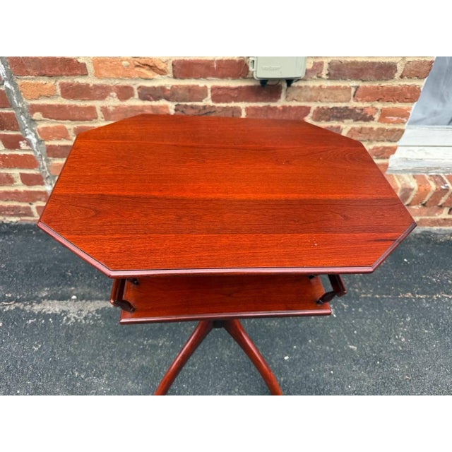 English Vintage English Regency Style Mahogany Spider Leg Two Tier Side Table For Sale - Image 3 of 16