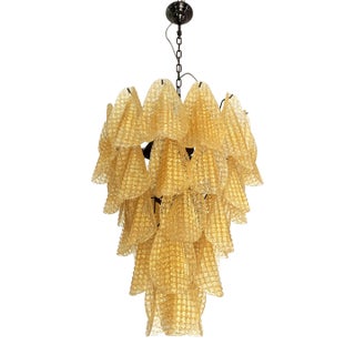 Contemporary "Rondine" Murano Glass Gold Cascade Sputnik Chandelier For Sale