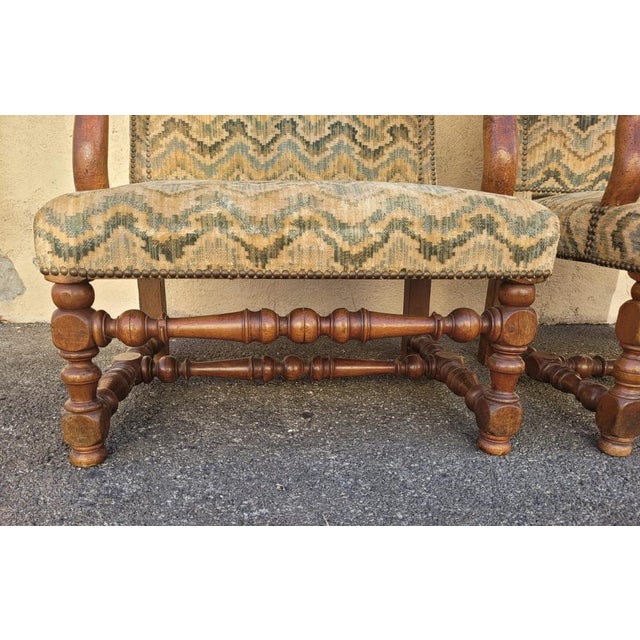 Set of Armchairs with Louis XIII Period Tapestry, Set of 2 For Sale - Image 9 of 14