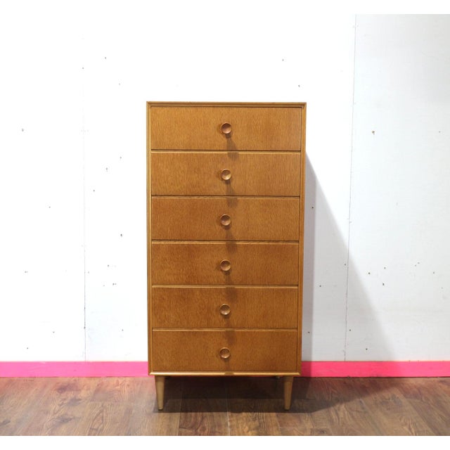 Meredew Mid Century Modern Vintage Tall Boy Dresser Chest Drawers by Meredew Danish Style For Sale - Image 4 of 9
