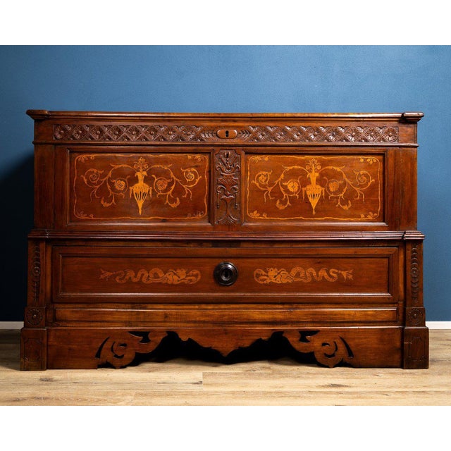 Emilian Sideboard in Cherry Wood with Inlays, Italy, 1800s For Sale - Image 9 of 9