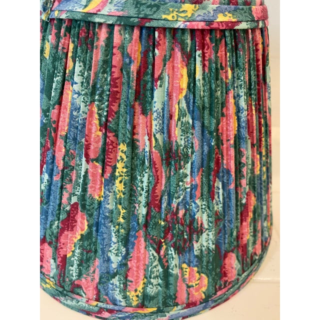English Colorful Custom Pleated Fabric Shade For Sale - Image 3 of 4