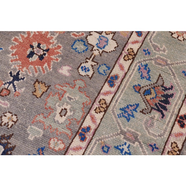 Shabby Chic Oushak Abigayle Gray/Green Wool Rug - 5'0'' X 6'9'' For Sale In New York - Image 6 of 8