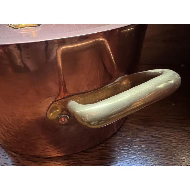 Orange Antique French Copper Stockpots, 1950s, Set of 3 For Sale - Image 8 of 10