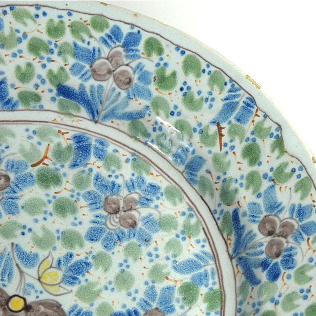 Ceramic Antique 18th Century Saint-Amand-Les-Eaux Plate For Sale - Image 7 of 10