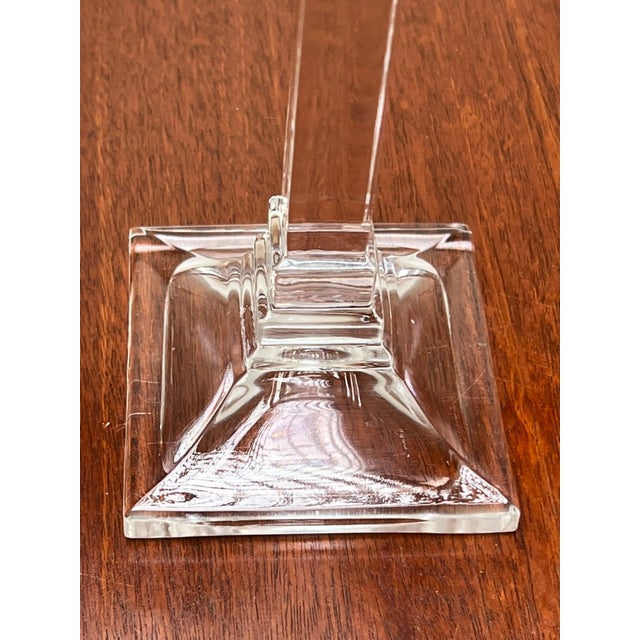 Vintage Pair Tiffany & Co Clear Crystal Candlesticks For Sale - Image 9 of 11