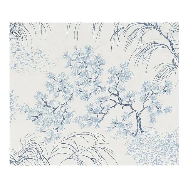 Sample - Schumacher Mori Sheer Fabric in Porcelain For Sale