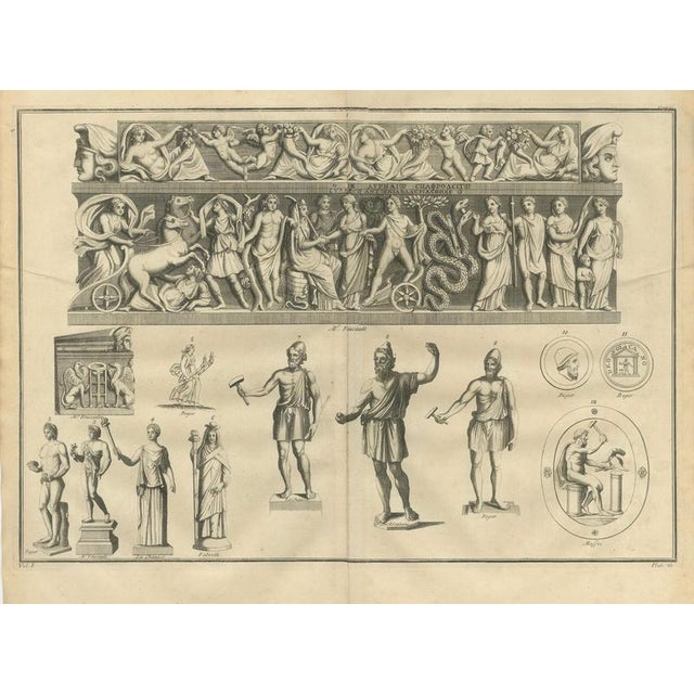 Title: Monumental Classical Relief Frieze – Bacchic Procession, Montfaucon, 1721 : This large-format engraving is...
