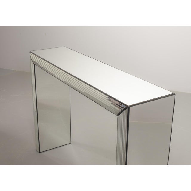 Vintage Handcrafted Silver Mirror Console Table, 1980s For Sale - Image 4 of 13