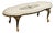 Mid 20th Century Rococo Etched Floral Motif Marble Top Giltwood Coffee Table For Sale