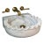 White Marble Scalloped Wall Mounted Sink, Handcrafted Luxury Stone Bathroom Vanity Basin For Sale