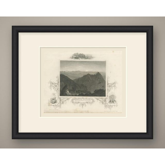 This is an original antique steel engraving, uncolored, lettered below the view "view from mount washington." the view...