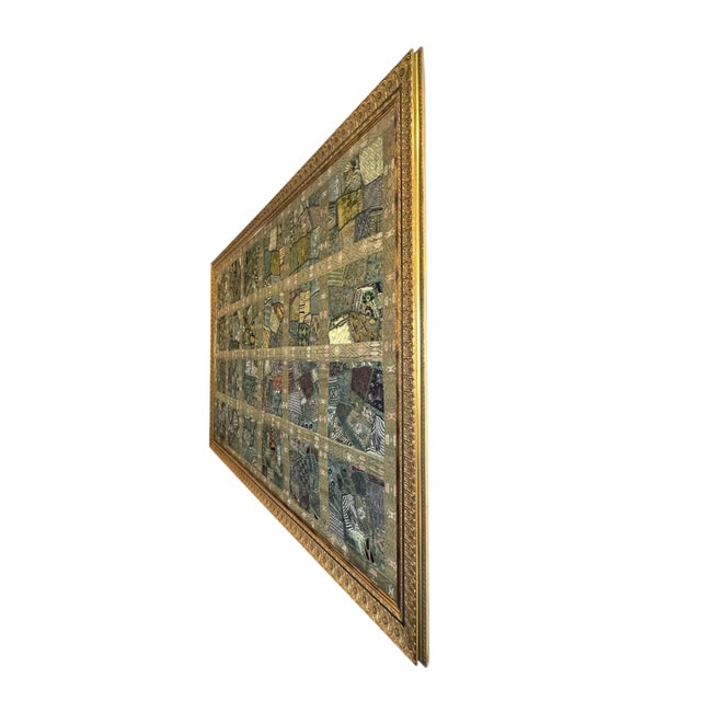 Wood Large Modern Geometric Mosiac Tapestry For Sale - Image 7 of 9