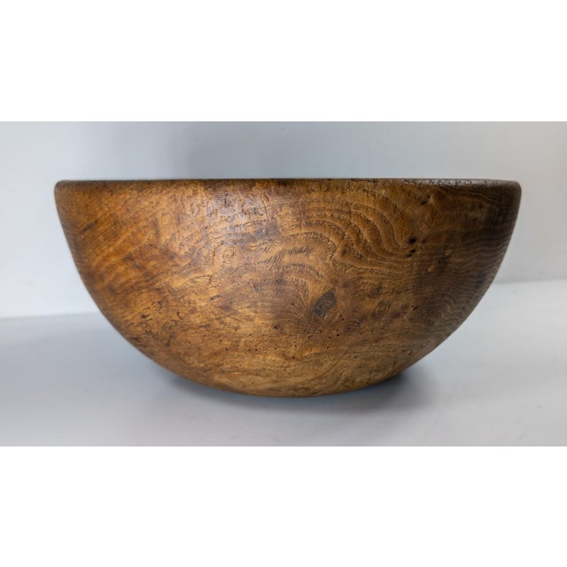 19th Century Primitive Rustic Hand Carved Elm Bowl, New England For Sale In New York - Image 6 of 18
