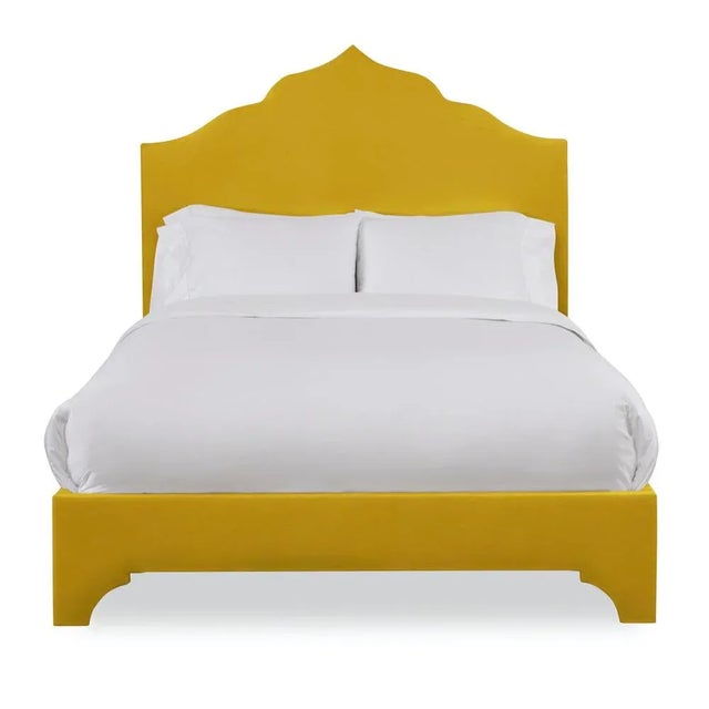 Casa Cosima Clementine California King Bedframe, Golden Velvet For Sale - Image 4 of 4