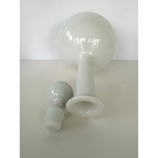 Mid-Century Modern Mid-Century Milk Glass Bath Oil Bottle With Stopper 11” For Sale - Image 3 of 4