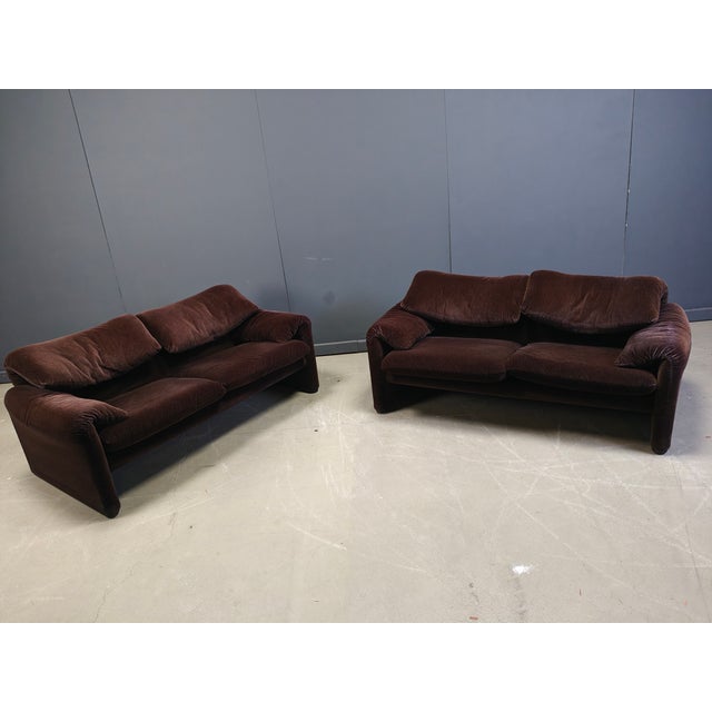 Mid-Century Modern Vintage Maralunga Sofa Set by Vico Magistretti for Cassina, 1973, Set of 3 For Sale - Image 3 of 18