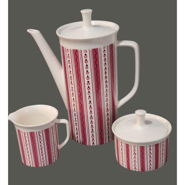Elevate your coffee experience with the Mid-Century Modern Villeroy & Boch Hot Cocoa-Coffee Pot, accompanied by a matching...