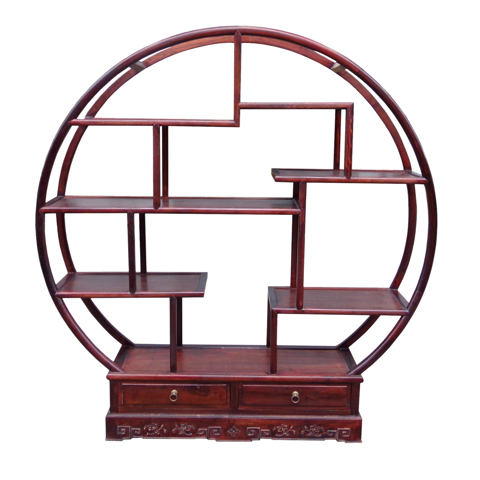Chinese Round Shape Display Curio Chairish