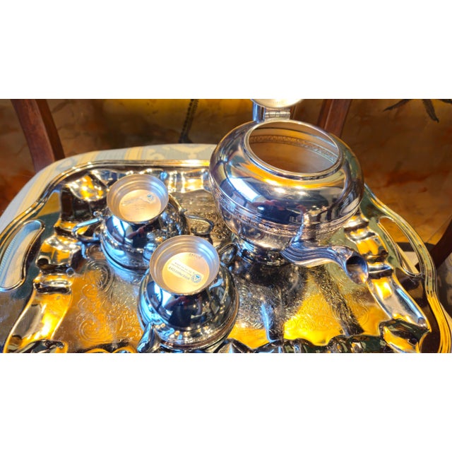 Antique Warren Plate Silver Plated Tea Set- 5 Pieces For Sale - Image 6 of 12