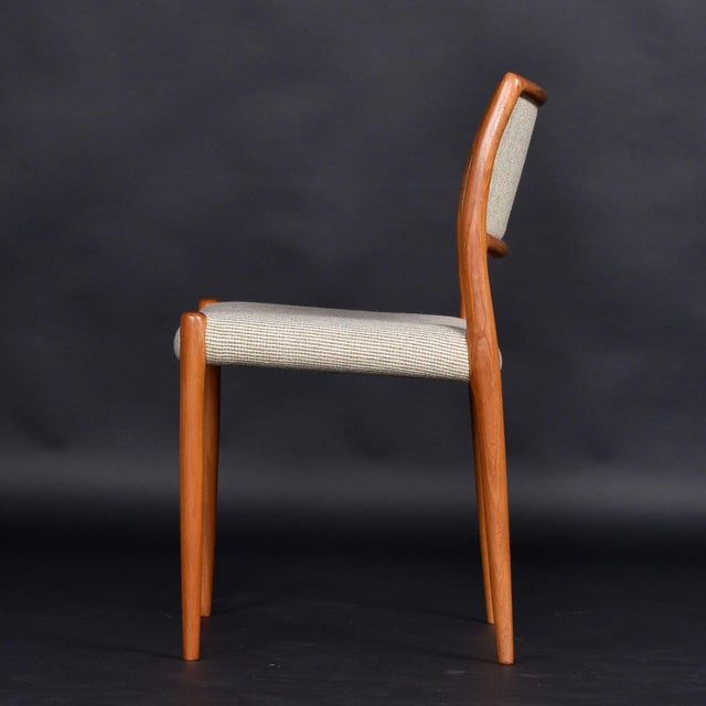 1960s Set of 6 Original j.l. Møller Model 80 Danish Teak Dining Chairs For Sale - Image 5 of 16