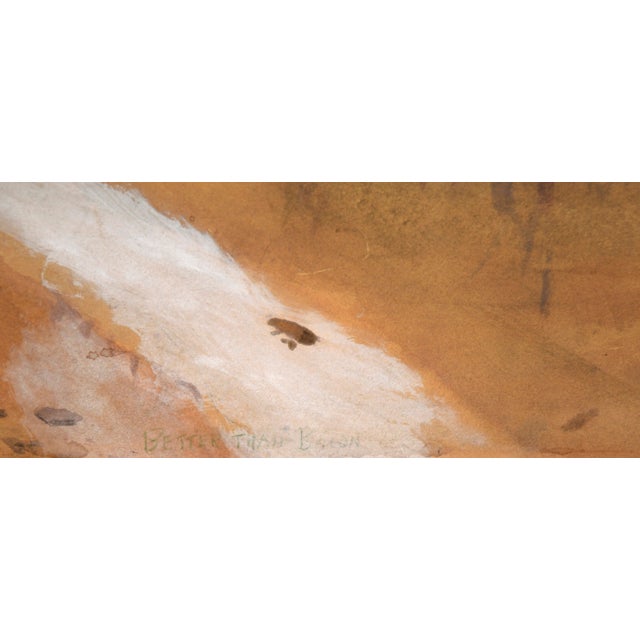 Brown Cowboy Hunting Pronghorn Deer ("American Antelope") in Watercolor and Gouache by H. Rich For Sale - Image 8 of 9
