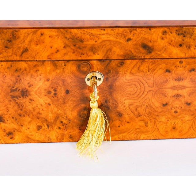 Wood Mid-Century Italian Burr Walnut Humidor from Mastro de Paja, 1970s For Sale - Image 7 of 15