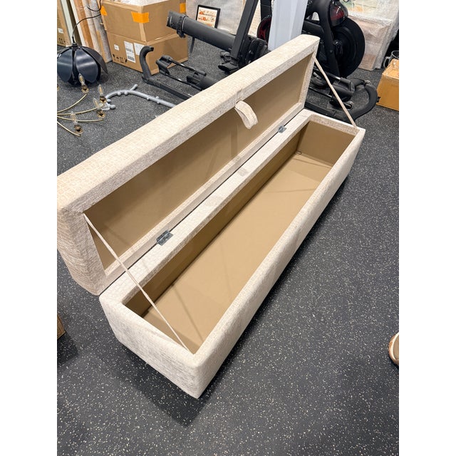 Champagne Velvet Crocodile Storage Bench For Sale In Washington DC - Image 6 of 9