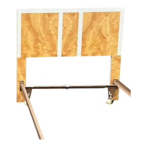 1970’s Mid Century Modern Burl Bedroom Twin Headboard