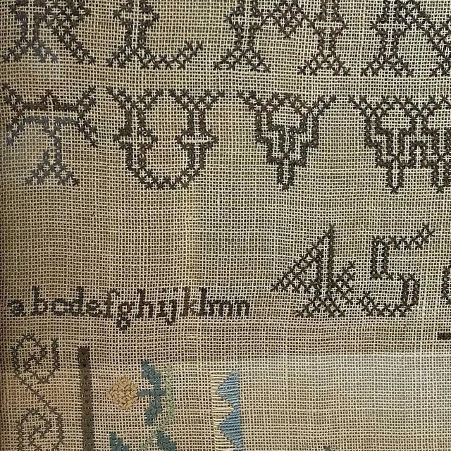 American Schoolgirl Silk Thread Needlework Sampler For Sale - Image 4 of 16