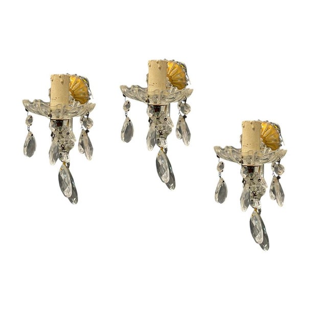 Crystal Maria Theresa Sconces, Set of 3 For Sale - Image 9 of 9