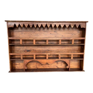 Antique French Freestanding Pine Wall Display Open Kitchen Cabinet For Sale