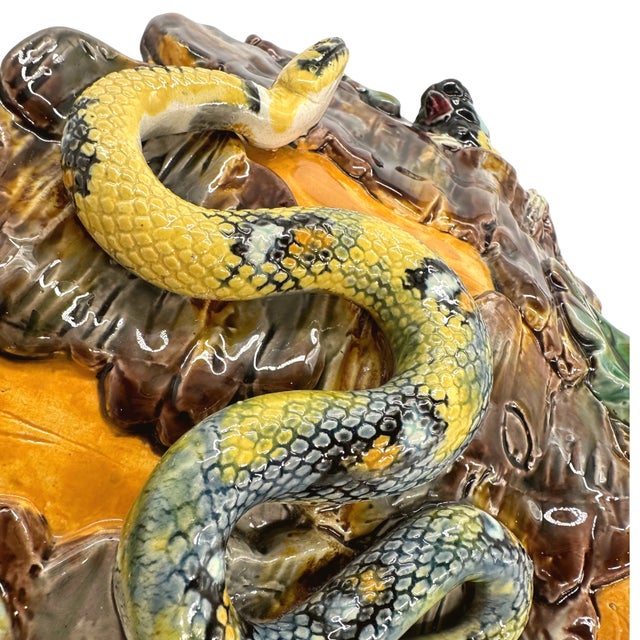 Late 19th Century A Thomas Sergent Palissy Ware Majolica Wall Pocket With Snake, French, Ca. 1875 For Sale - Image 5 of 11