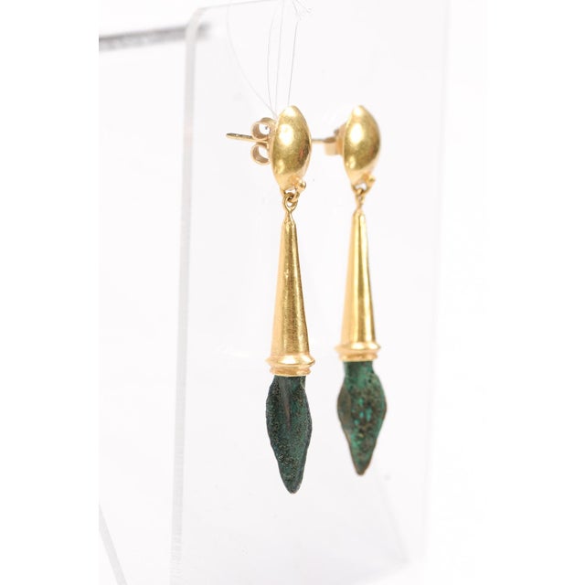 Early 21st Century Ancient Roman Arrowhead Earrings W/ 21k For Sale - Image 5 of 11