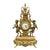 Vintage French Louis XV Style Brevetatto Italy Brass Marble Figural Cherub Clock For Sale