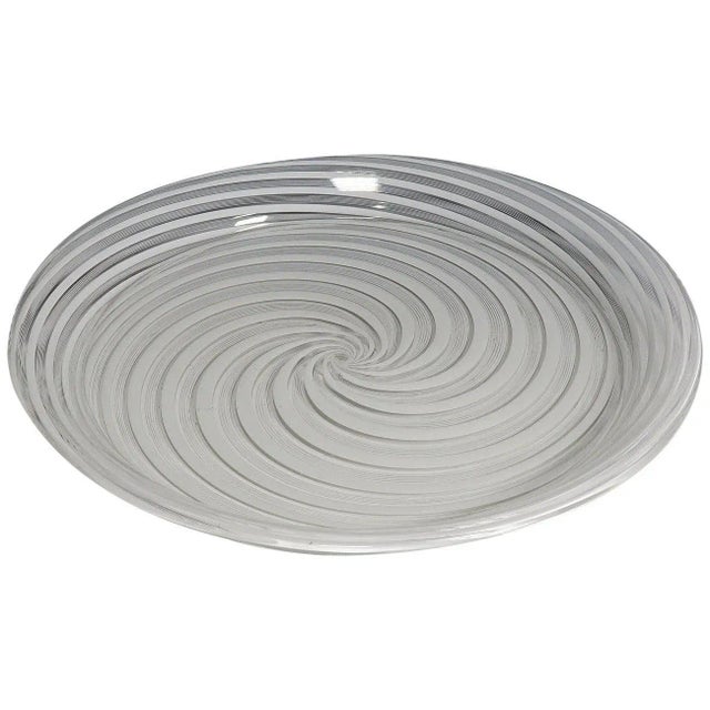 Large 19th Century Murano Filigrana Art Glass Plate For Sale - Image 6 of 6