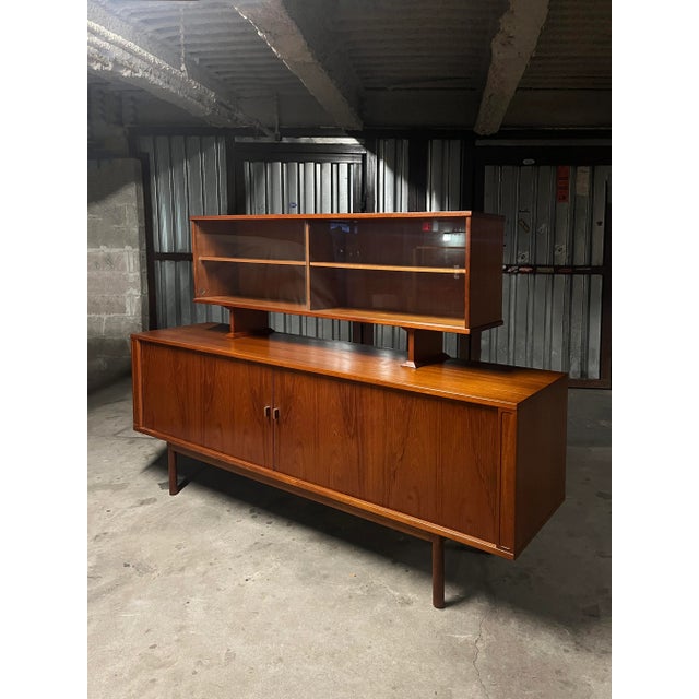 Jens Quistgaard for Peter Løvig Nielsen Tambour Door Teak Credenza With Hutch 1973, Signed For Sale - Image 11 of 11