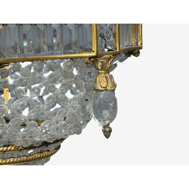 19th Century Louis XVI Style, Chandelier, Dore Bronze, Crystal, France For Sale - Image 10 of 11