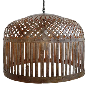 Industrial Iron Basket Cage Pendant Lantern