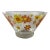 1960s Mid-Century Modern Atomic Retro Mod Boho Chic Orange & Yellow Daisy Glass Serving Bowl For Sale