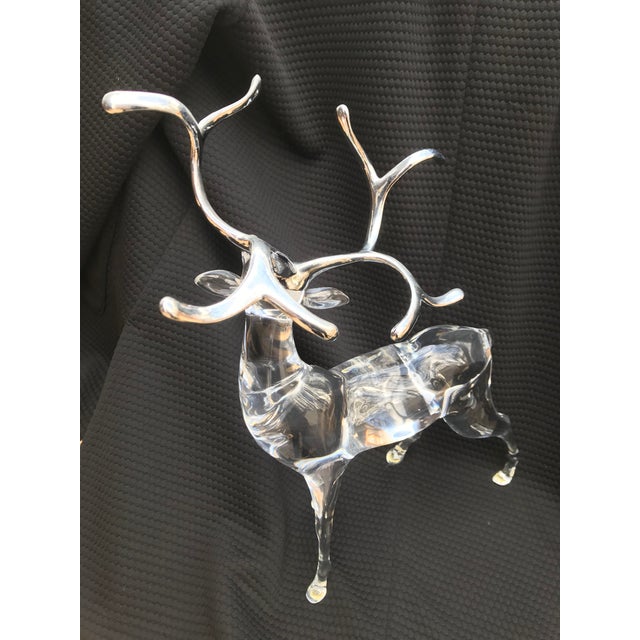 Vintage Lucite and Silver Deer Family Sculptures - Set of 4 For Sale In Philadelphia - Image 6 of 9