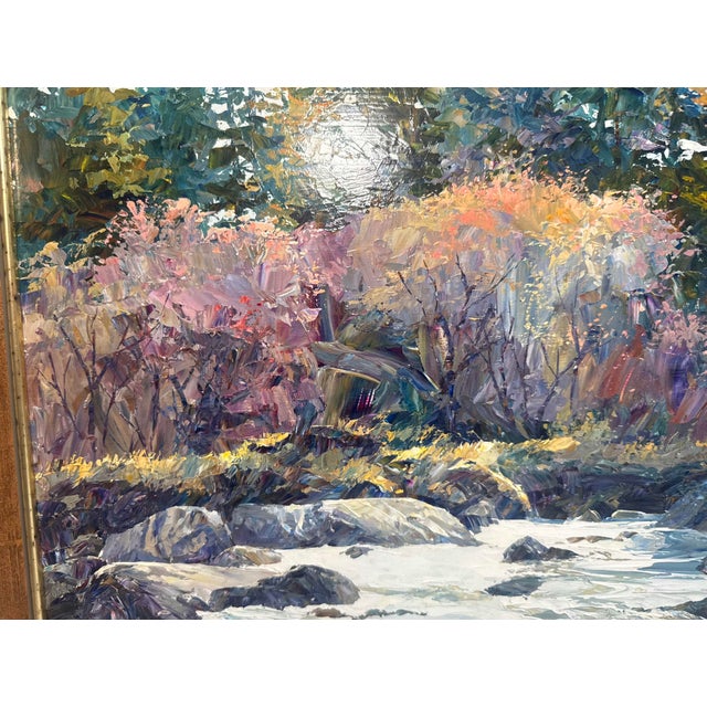 Vintage Original Connie J Boswell 2side Oil Painting Landscape River Expressive Realism For Sale - Image 15 of 18